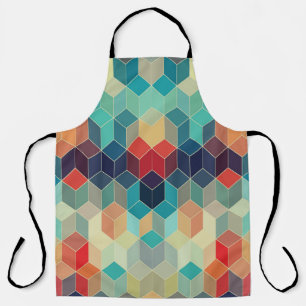 Hipster geometrische blokjes: retro mozaïek achter schort