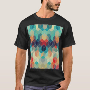 Hipster geometrische blokjes: retro mozaïek achter t-shirt