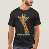 Hipster Giraffe Glasses Normal is autisme Aw T-shirt (Voorkant)