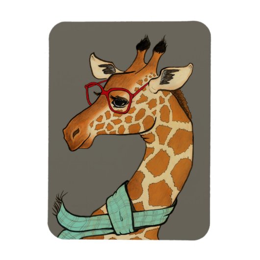 Hipster Giraffe Magneet (Verticaal)