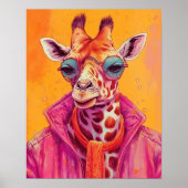 Hipster Giraffe Poster (Voorkant)