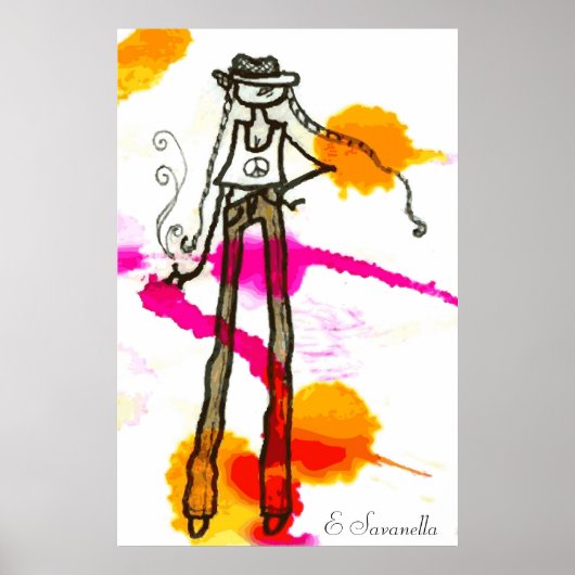 hipster girl poster (Voorkant)