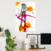 hipster girl poster (Thuiskantoor)