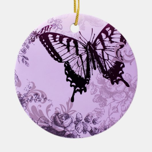 hipster girly boho chic vlinder keramisch ornament (Voorkant)