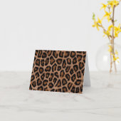 Hipster Girly Brown Black Leopard Animal Print Kaart (Gele Bloem)