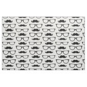 Hipster Glasses and Mustache Fabric Stof (Fat Quarter)