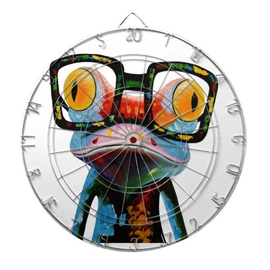 Hipster Glasses Frog Dartbord (Voorkant)