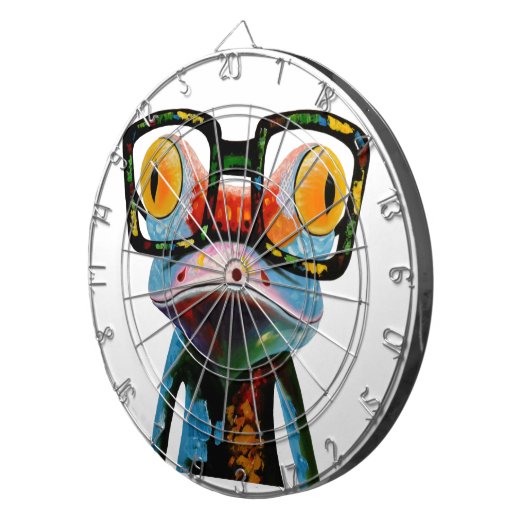 Hipster Glasses Frog Dartbord (Voorkant Rechts)