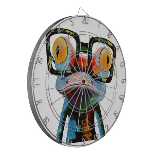 Hipster Glasses Frog Dartbord (Voorkant Links)