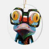 Hipster Glasses Frog Keramisch Ornament (Links)