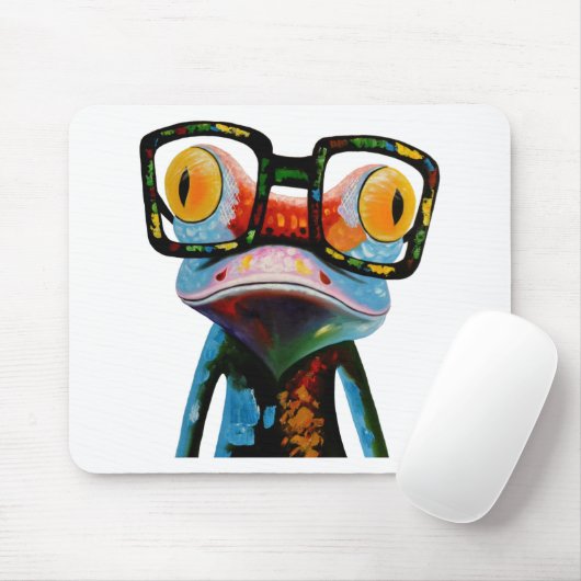 Hipster Glasses Frog Muismat (Met muis)