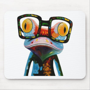 Hipster Glasses Frog Muismat