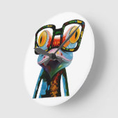 Hipster Glasses Frog Ronde Klok (Hoek)