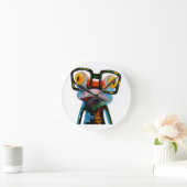 Hipster Glasses Frog Ronde Klok (Huis)