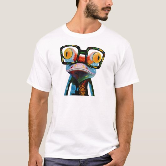 Hipster Glasses Frog T-shirt (Voorkant)