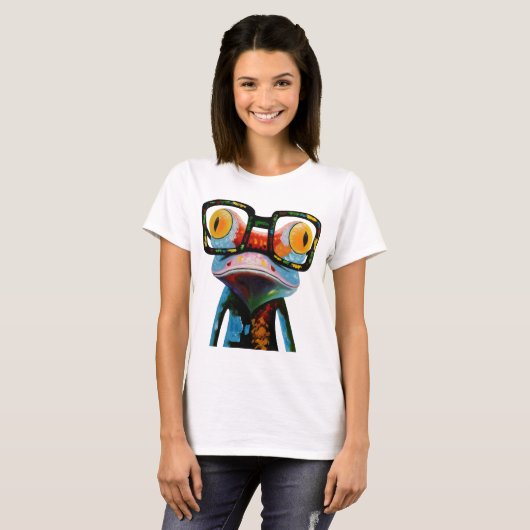 Hipster Glasses Frog T-shirt (Voorkant volledig)