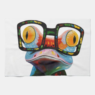 Hipster Glasses Frog Theedoek