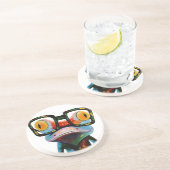 Hipster Glasses Frog Zandsteen Onderzetter (Zijkant)
