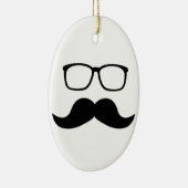 Hipster Glasses Mustache Keramisch Ornament (Rechts)