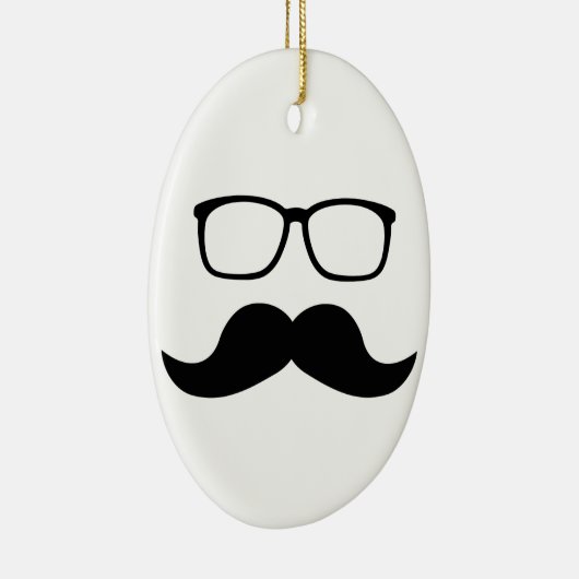 Hipster Glasses Mustache Keramisch Ornament (Rechts)
