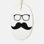 Hipster Glasses Mustache Keramisch Ornament (Links)
