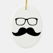 Hipster Glasses Mustache Keramisch Ornament (Voorkant)