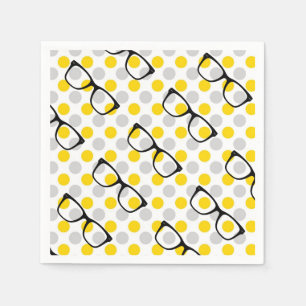 Hipster Glasses Polka Dot Paper Napkins Servetten