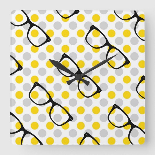 Hipster Glasses wandklok (Voorkant)