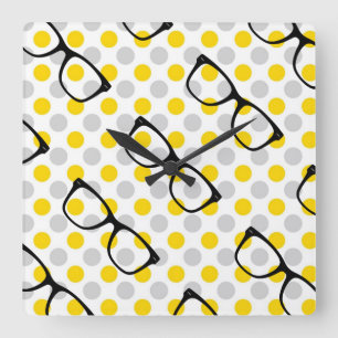 Hipster Glasses wandklok