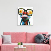 Hipster glazen kikker canvas afdruk (Insitu (Woonkamer))