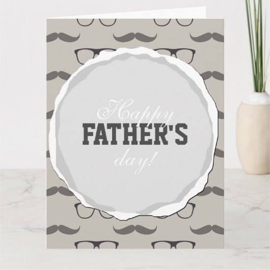 hipster glazensnor vaderdag kaart (Voorkant)