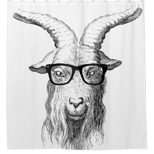 Hipster Goat Douchegordijn (Voorkant)