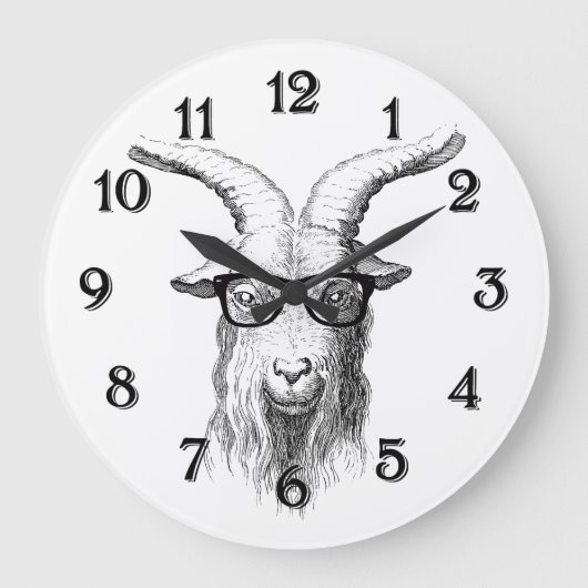 Hipster Goat Grote Klok (Voorkant)