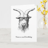 Hipster Goat Kaart (Gele Bloem)
