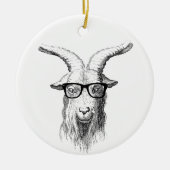 Hipster Goat Keramisch Ornament (Voorkant)