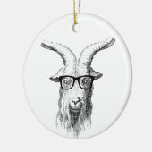 Hipster Goat Keramisch Ornament (Links)