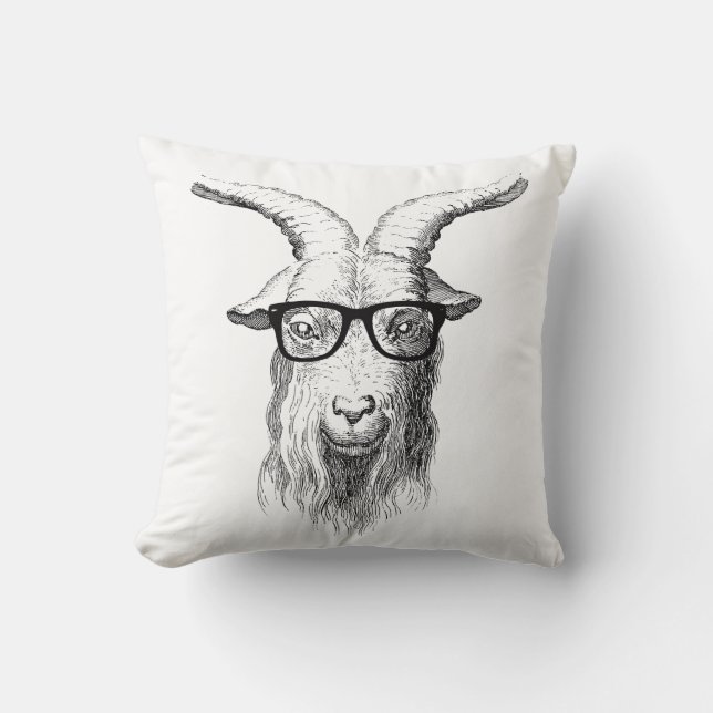 Hipster Goat Kussen (Voorkant)