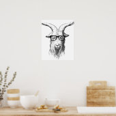 Hipster Goat Poster (Keuken)