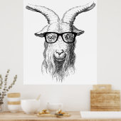 Hipster Goat Poster (Keuken)