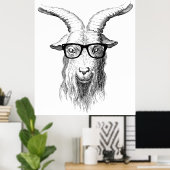 Hipster Goat Poster (Thuiskantoor)