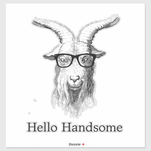 Hipster Goat Sticker (Vel)