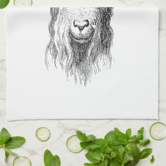 Hipster Goat Theedoek (Gevouwen)