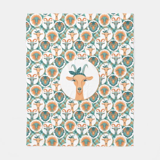 Hipster Goats | TotaalGoatally™ Fleece Deken (Voorkant)