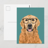 Hipster Golden Retriever Briefkaart (Voorkant / Achterkant)