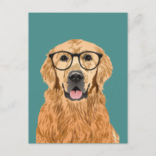Hipster Golden Retriever Briefkaart