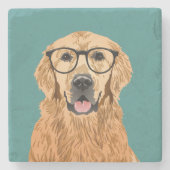 Hipster Golden Retriever Onderzetter (Voorkant)