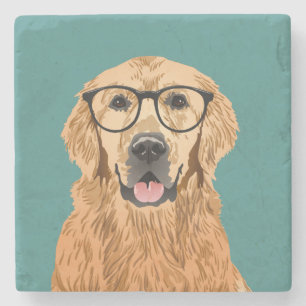 Hipster Golden Retriever Onderzetter