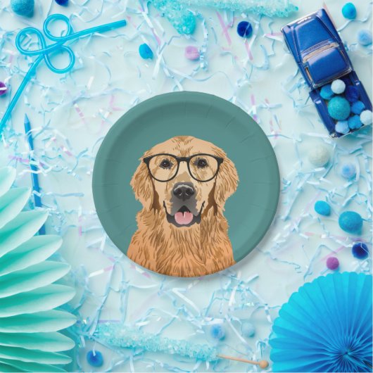 Hipster Golden Retriever Papieren Bordje (Feest)