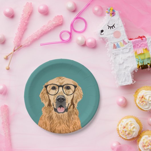 Hipster Golden Retriever Papieren Bordje (Feest)