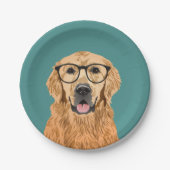 Hipster Golden Retriever Papieren Bordje (Voorkant)